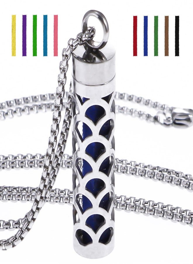YWLI Essential Oil Diffuser Necklace, Aromatherapy Locket Pendant Necklace Stainless Steel Diffuser Necklace Pendant with 10 Pcs Refill Pads for Men Women (Fan Shape) - Image 1